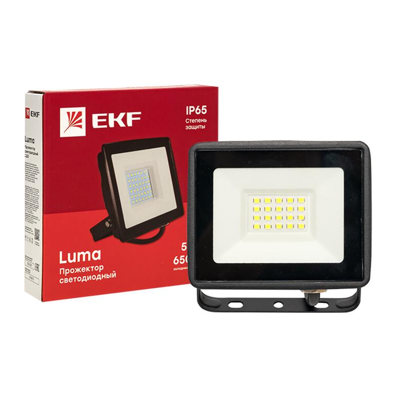 Прожектор светодиодный СДО-3002 20Вт 6500К IP65 EKF Basic | FLL-3002-20-6500 | EKF — миниатюра 6