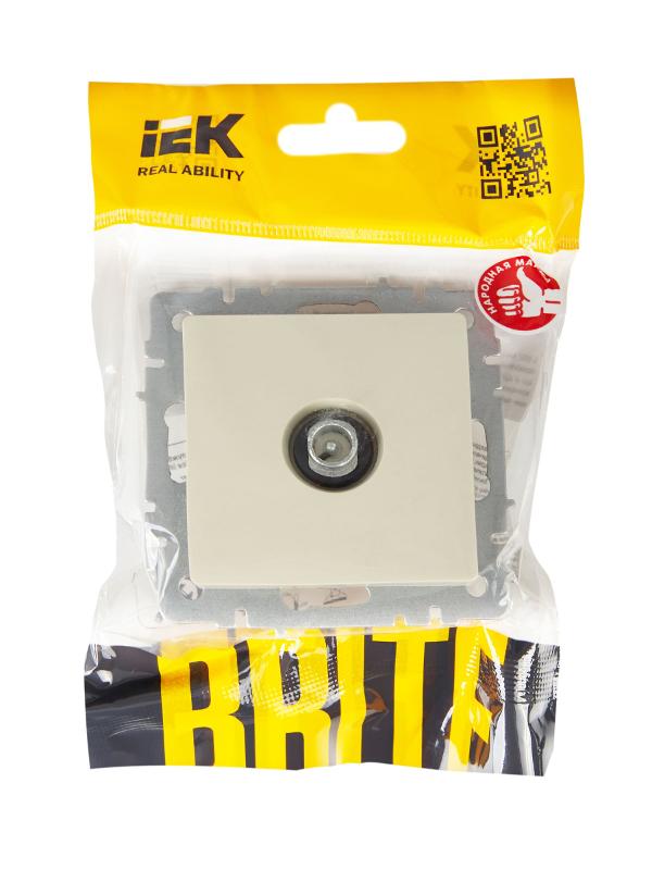 BRITE Розетка TV проходная РТВ10-0-БрКр бежевый | BR-A10-P-K10 | IEK — миниатюра 6