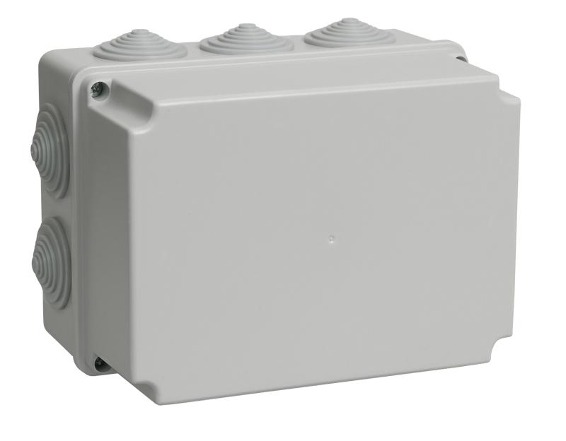 Коробка распределительная КМ41245 для о/п 190х140х120 мм IP44 (RAL7035, 10 гермовводов) | UKO10-190-140-120-K41-44 | IEK — IEK (ИЭК)