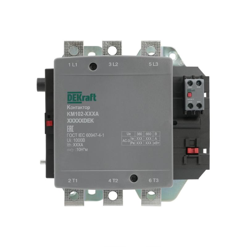 Контактор 400А 110В_АС АС3_ АС4 1НО+1НЗ КМ-102 | 21966DEK | DEKraft — DEKraft