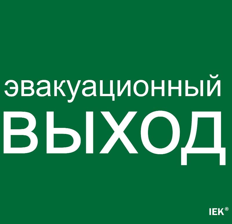 Этикетка самокл. 310х280мм "Эвакуац. выход"  | LPC10-1-31-28-EVV | IEK — фото 1 | Sento