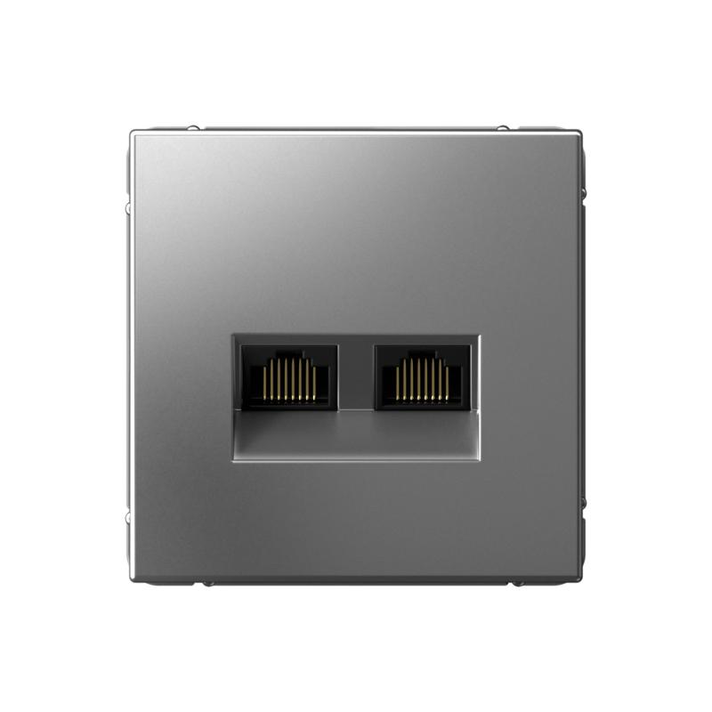 ArtGallery Сталь Розетка двойная компьютерная RJ45+RJ45, кат.6А, механизм | GAL000988 | SE — Systeme Electric