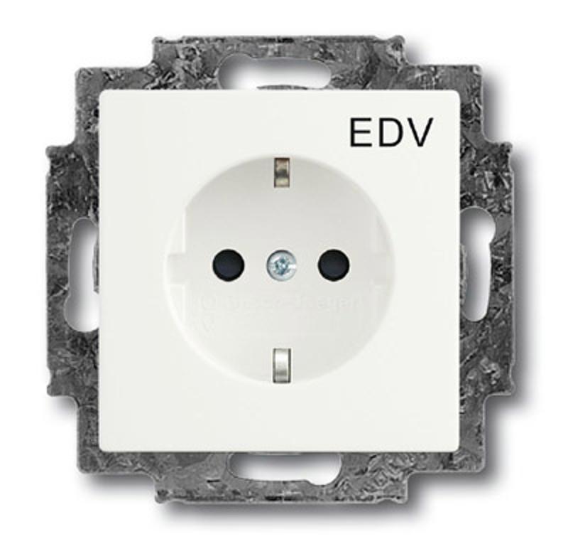 Розетка SCHUKO 16А 250В с маркировкой EDV, серия solo/future, цвет белый бархат | 2013-0-5327  | 2CKA002013A5327 | ABB — ABB