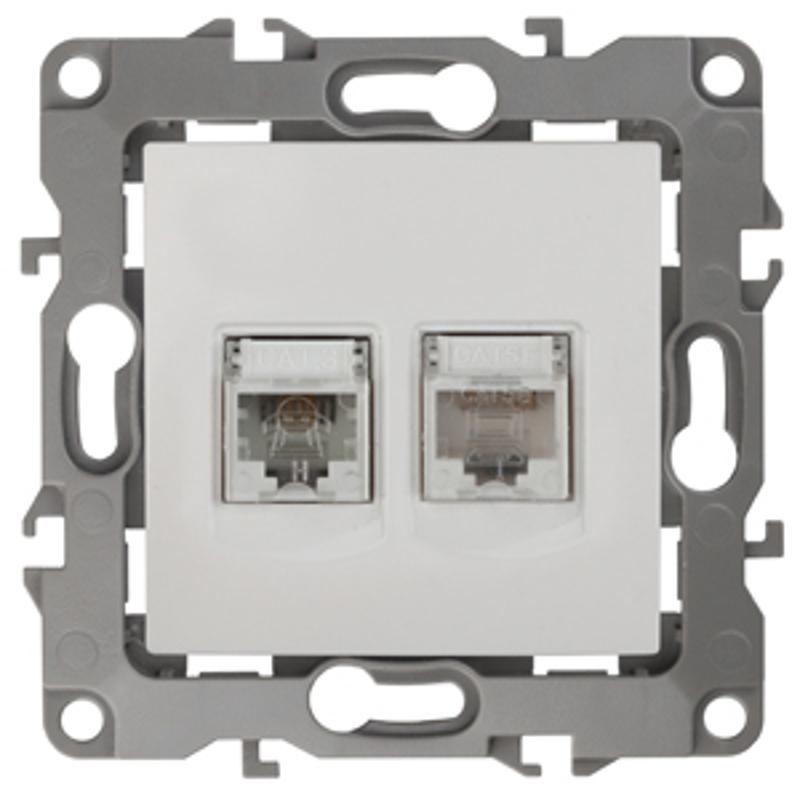 Розетка информационная+телефонная 12-3109-01RJ45+RJ11,  белый  |Б0018248 | ЭРА — фото 1 | Sento