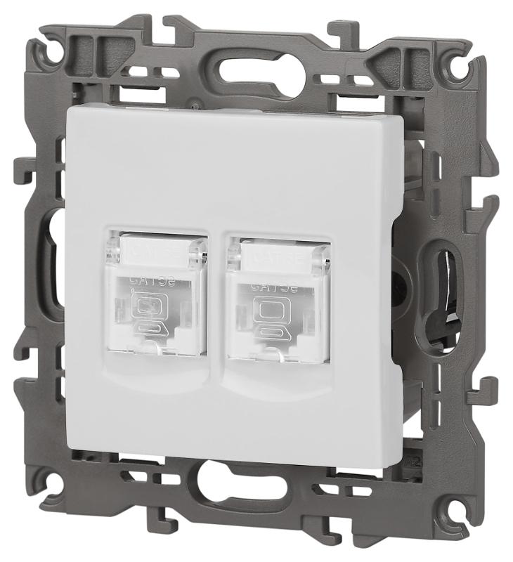 14-3108-01 Розетка 2хRJ45, IP20, белый | Б0034308 | ЭРА — миниатюра 5