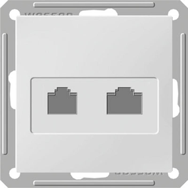 W59 Матовый хром Розетка 2-ая ТЛФ + компьютерная 5е (RJ11+RJ45) | RSI-251TK5E-5-86 | SE — миниатюра 2