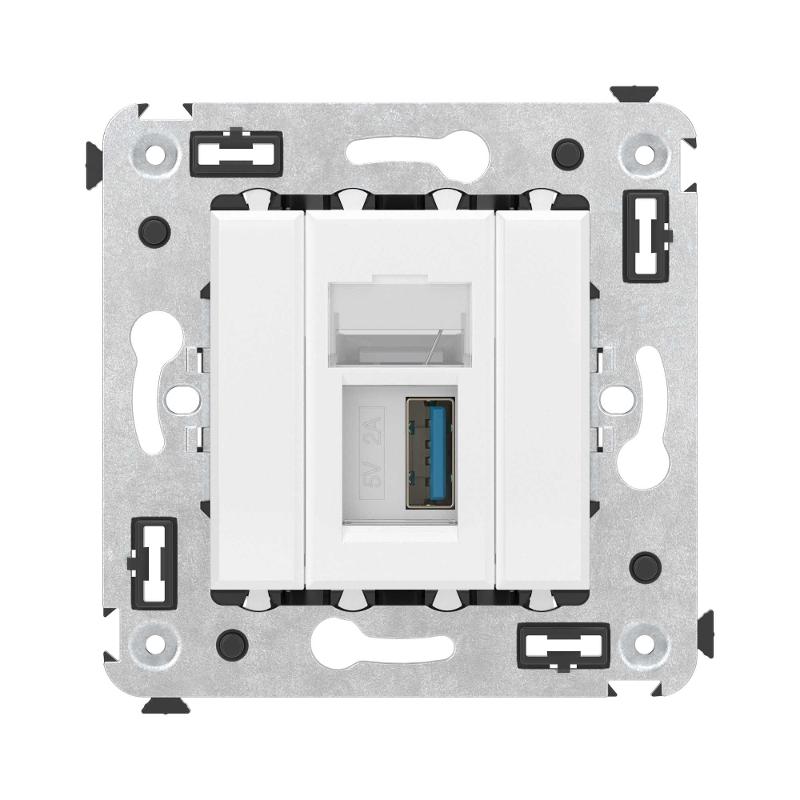 USB 3.0 розетка одинарная в стену, тип А-А, "Avanti", "Белое облако" | 4400303 | DKC — миниатюра 2