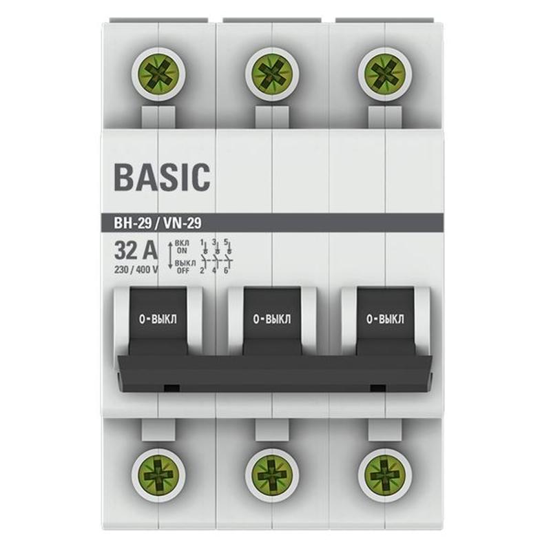 Выключатель нагрузки модульный 3P 32А ВН-29 Basic |SL29-3-32-bas | EKF — миниатюра 4