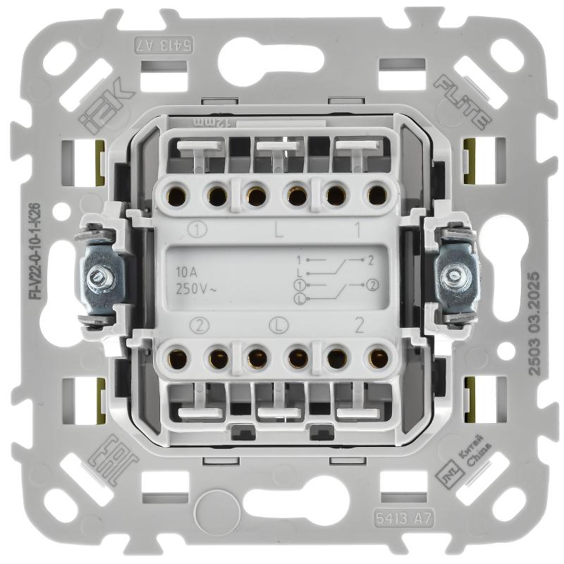 FLITE Розетка 2-ая RJ45/TV кат.6 UTP РКТВ6-2-0-ФлШ шампань | FI-AK22-2-K37 | IEK — миниатюра 3