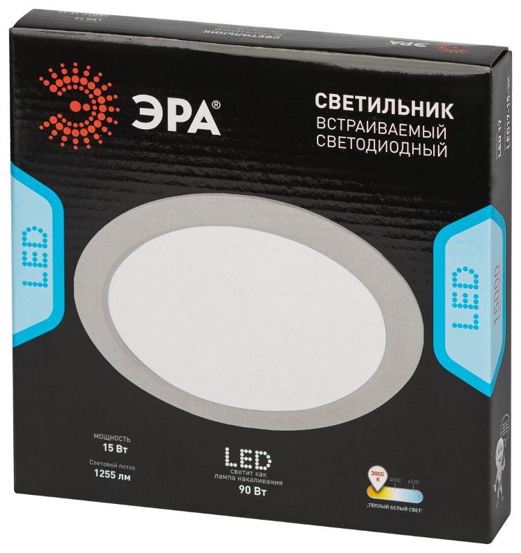 Светильник светодиодный встраиваемый LED 17-15-3K круглый 15Вт 3000К | Б0057422 | ЭРА — миниатюра 2