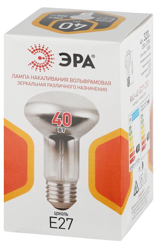 Лампа накаливания  R63 40Вт E27 / Е27 230В  рефлектор | Б0066550 | ЭРА — миниатюра 2