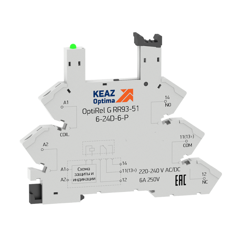 Розетка для реле OptiRel G RR93-01-110-125U-6-P| 330085 | КЭАЗ — КЭАЗ (Курский электроаппаратный завод)