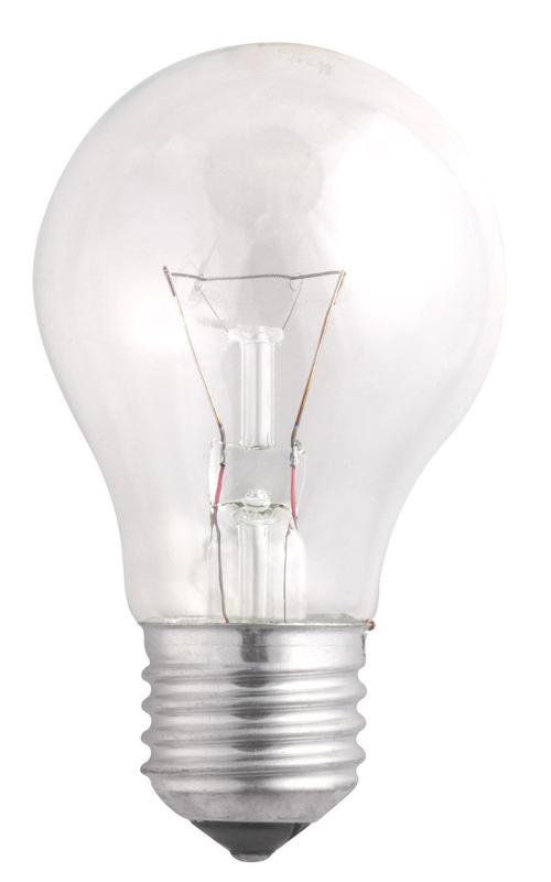 Лампа накаливания ЛОН  60Вт Е27 240В A55 clear (Б 230-60-5) | 3320461 | Jazzway — миниатюра 1