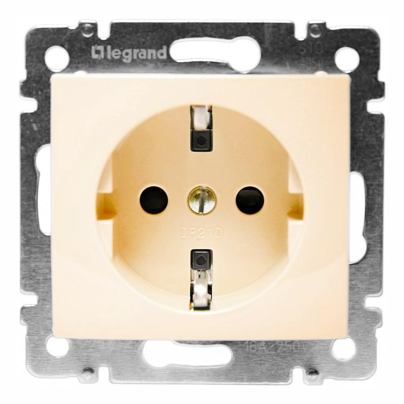 Valena DIY Розетка в рамку с заземлением слоновая кость | 695612 | Legrand; замена на арт. ИЭК 6956121 — Legrand