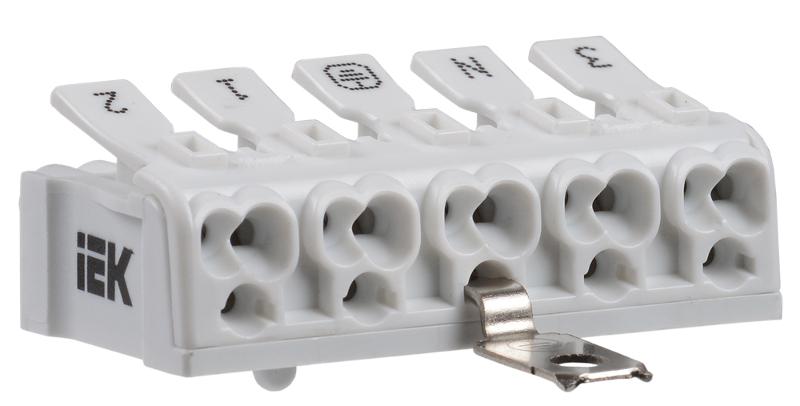 Клемма пружинная соединительная КСПнз5-3L+N+PE | UKZ-B06-5P-F1-E1-10 | IEK — IEK (ИЭК)