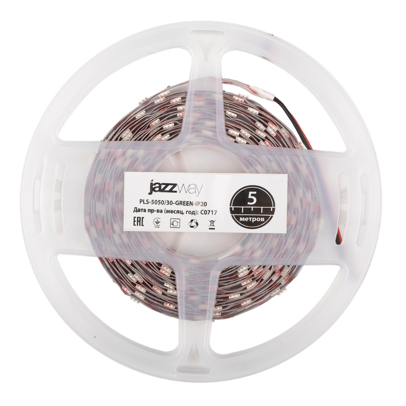 Лента светодиодная LED STN 5050/30 7,2Вт 12В зеленый IP20 5м | 327583 | Jazzway — Jazzway