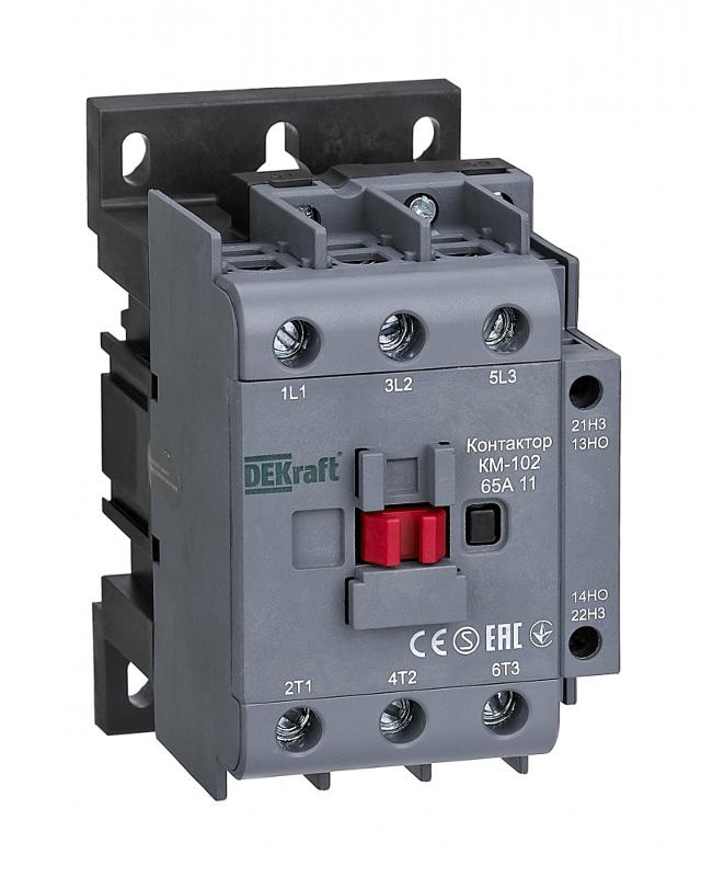 Контактор 65А 220В/230В АС3 АС4 1НО+1НЗ КМ-102 | 22008DEK | DEKraft — DEKraft