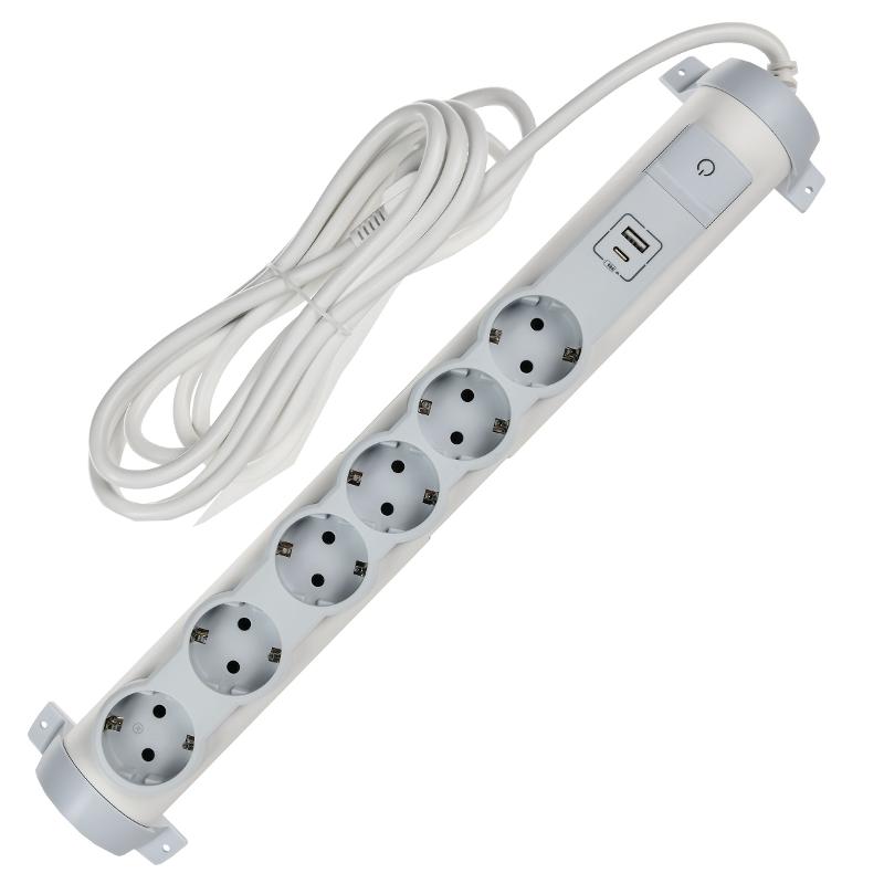 COMFORT Удл. У06К 3м 3х1,5мм2 16А USB A+C 20Вт бел. — миниатюра 2