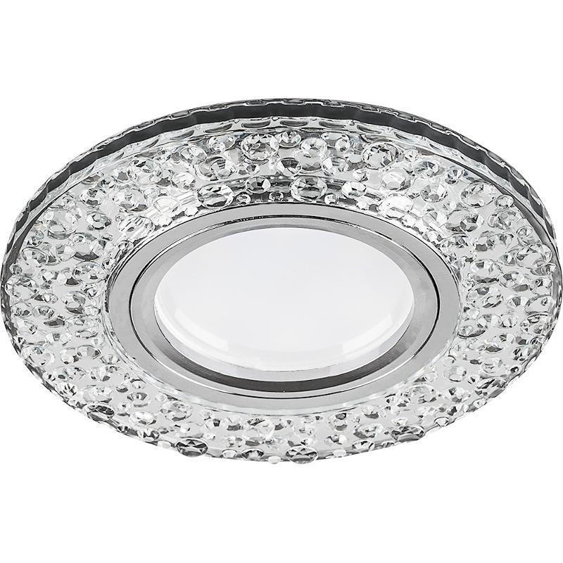 Светильник точечный встраиваемый под лампу, с LED подсветкой CD945 15LED*2835SMD 4000K, MR16 50W G5.3, прозрачный, хром | 32993 | FERON — миниатюра 1