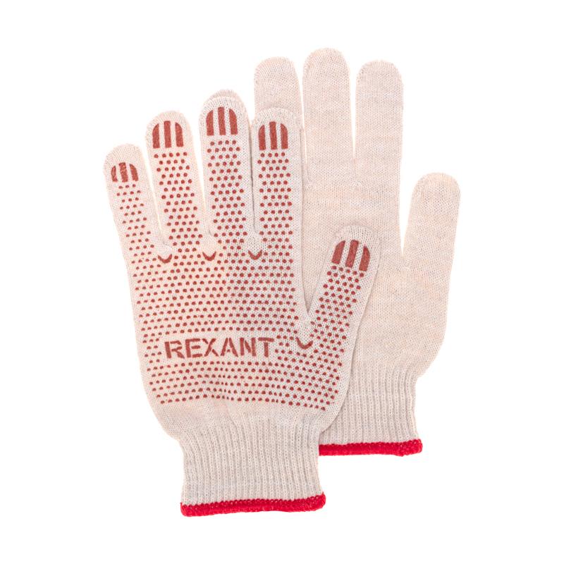 Перчатки х/б с покрытием ПВХ 5 нитей, 48-50 г | 09-0202-1 | REXANT — REXANT