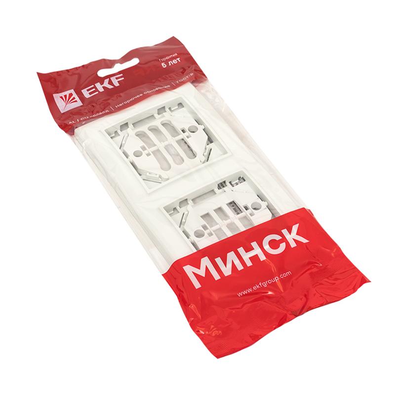 Минск Рамка 2-местная вертикальная белая EKF Basic | ERM-G-312-10 | EKF — миниатюра 6
