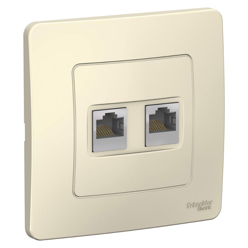 Blanca Молочный С/У Розетка 2-ая компьютерная RJ45 | BLNIS045452 | SE — Systeme Electric