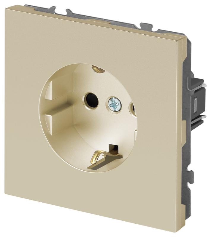 Розетка Galaxy 15-2101-04 c заземлением 2P+E Schuko 16А-250В IP20 шампань | Б0070625 | ЭРА — миниатюра 3