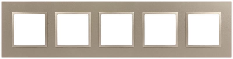 Рамка для розеток и выключателей Elegance 14-5015-04 Classic, на 5 постов, шампань | Б0060594 | ЭРА — миниатюра 1
