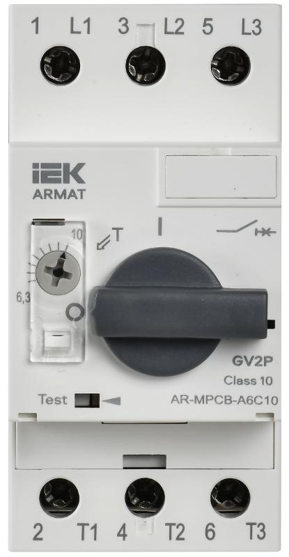 ARMAT Автоматический выключатель защиты двигателя A6 GV2P 6,3-10А | AR-MPCB-A6C10 | IEK — миниатюра 2
