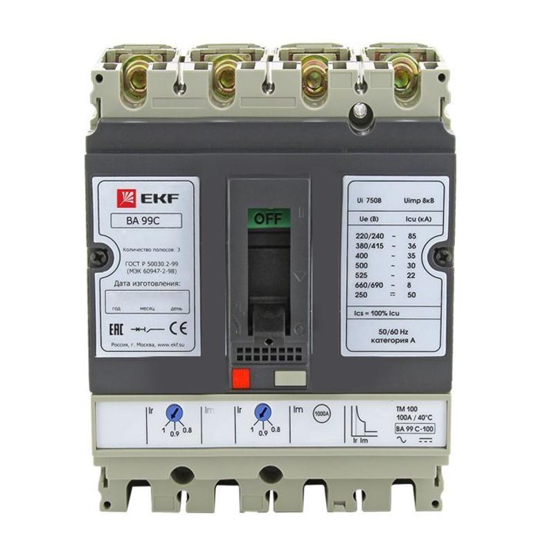 Выключатель автоматический ВА-99C (Compact NS) 100/50А 3P+N 36кА EKF | mccb99C-100-50+N | EKF — EKF
