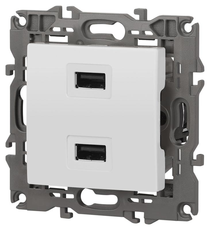 14-4110-01 Устройство зарядное USB, 230В/5В-2100мА, IP20, Эра Elegance, белый | Б0034358 | ЭРА — миниатюра 4