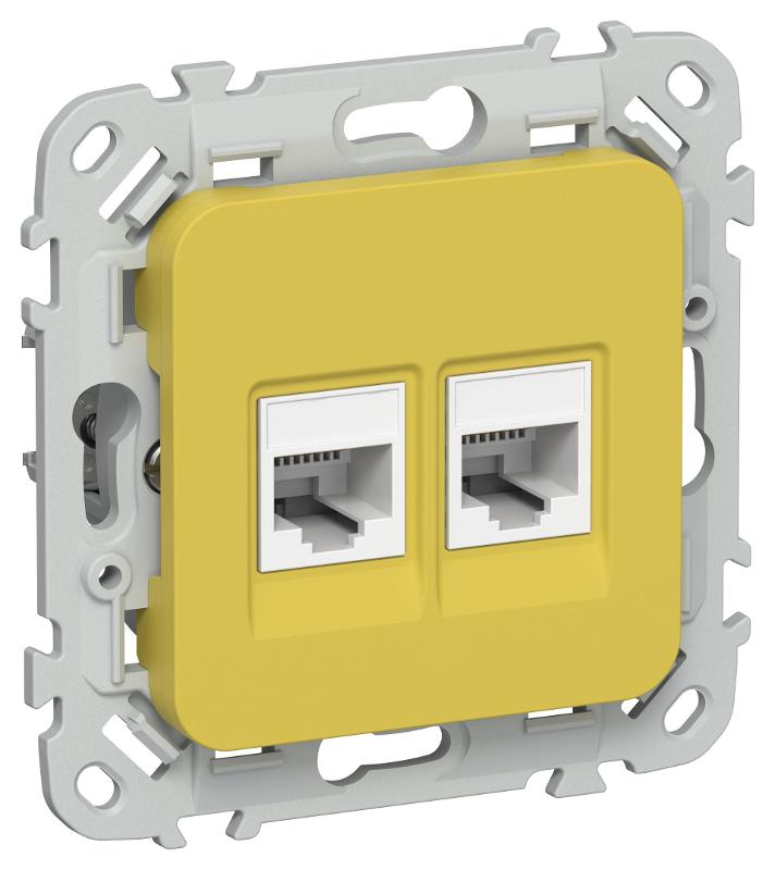 FLITE Розетка 2-ая компьютерная RJ45 кат.5Е UTP РК5е-2-0-ФлЖК желтый карри | FI-K22-1-K44 | IEK — IEK (ИЭК)