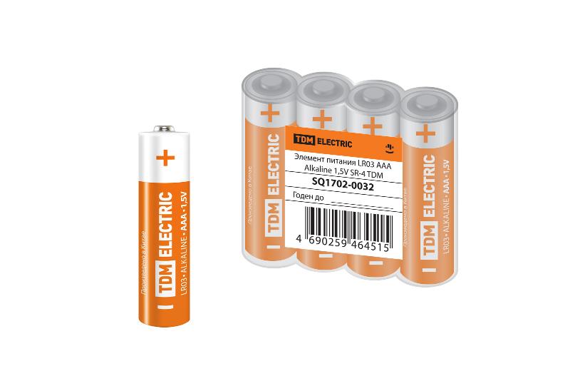 Элемент питания LR03 AAA Alkaline 1,5V SR-4 | SQ1702-0032 | TDM — TDM ELECTRIC