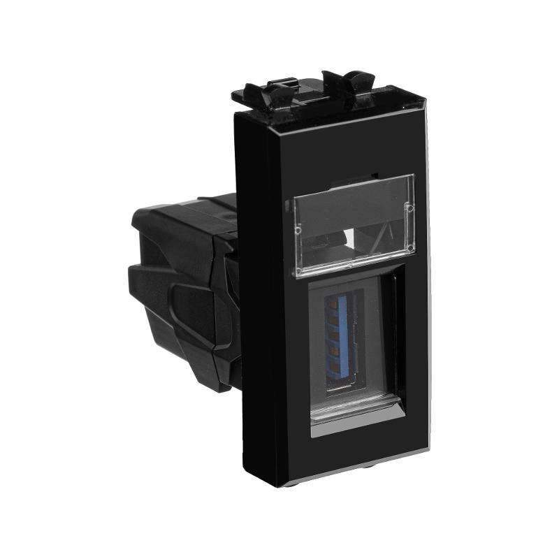 USB 3.0  розетка "Черный квадрат" Avanti модульная, тип А-А, 1 мод | 4402301 | DKC — миниатюра 2