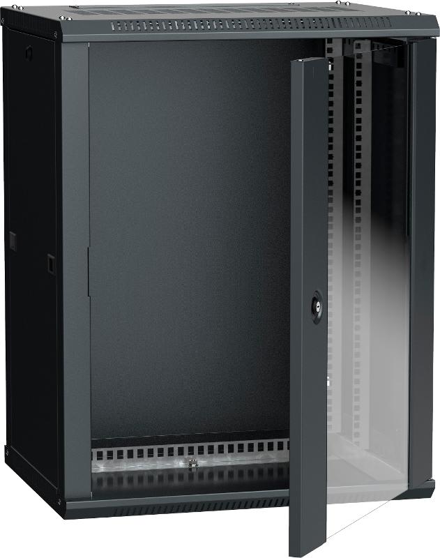 Шкаф LINEA W 15U 600x450 мм дверь стекло, RAL9005 | LWR5-15U64-GF | ITK — фото 1 | Sento