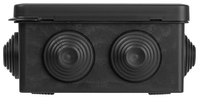 Распаячная коробка ЭРА KOR-100-100-55-7gv-MP-B черная 100х100х55мм с гермовводами 7 входов прямой монтаж IP55 | Б0069880 | ЭРА — миниатюра 3