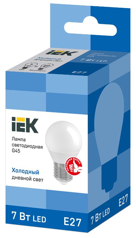 Лампа светодиодная LED 7Вт Е27 230В 6500К ECO G45 шар | LLE-G45-7-230-65-E27 | IEK — миниатюра 3