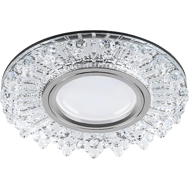 Светильник точечный встраиваемый под лампу, с LED подсветкой CD944 15LED*2835SMD 4000K, MR16 50W G5.3, прозрачный, хром | 32992 | FERON — миниатюра 1