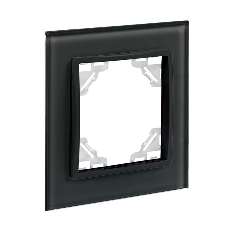 Минск Рамка 1-местная стеклянная черная Basic | ERM-G-401-70 | EKF — миниатюра 6