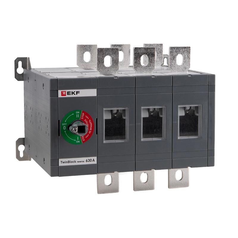 Рубильник 630A 3P реверсивный без рукоятки управления TwinBlock EKF | tb-s-630-3p-rev | EKF — EKF