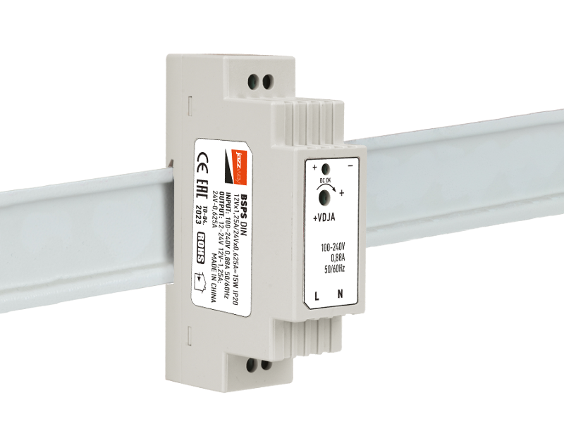 Драйвер для светодиодной ленты BSPS DIN 12V1.25A/24V0.625A=15w IP20 3г.гар  | .5046191 | Jazzway — Jazzway