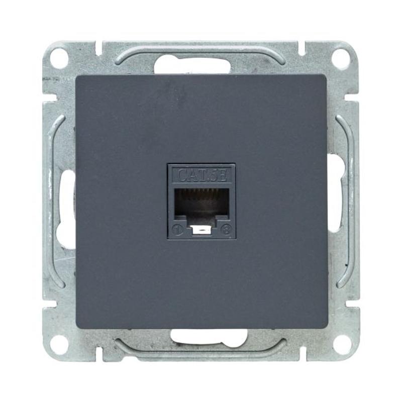 Механизм розетки RJ45 (cat5), графит Эпика  |UP1-SOG-RJ45-5| EKF — миниатюра 4