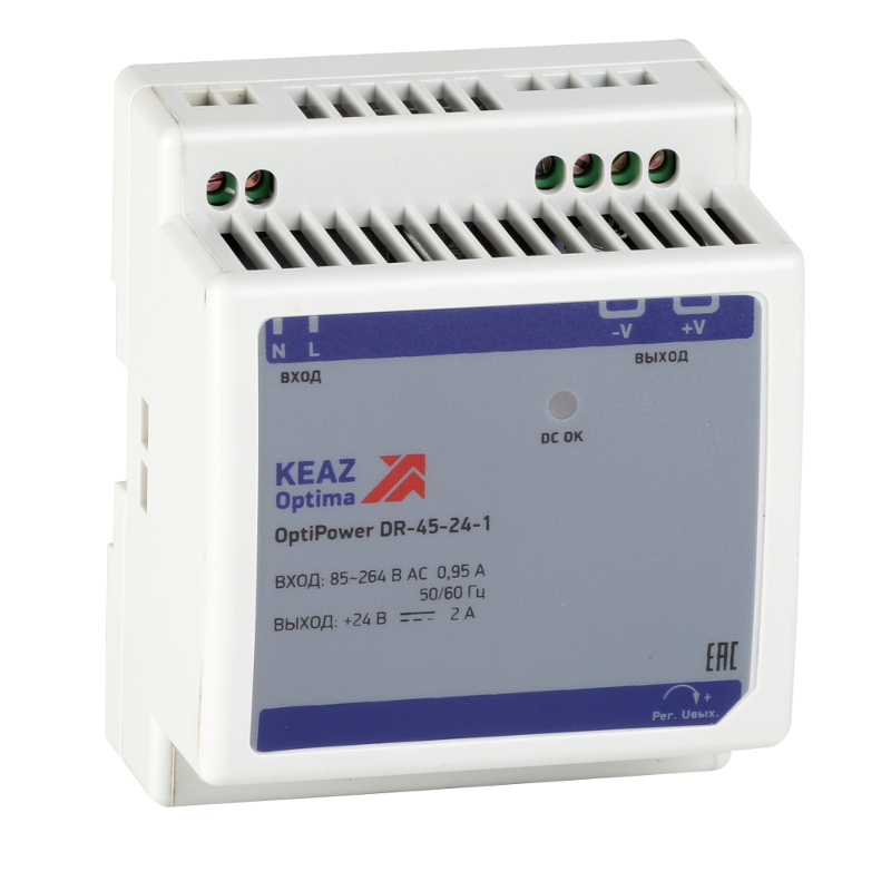 Блок питания OptiPower DR-45-24-1| 284545 | КЭАЗ — КЭАЗ (Курский электроаппаратный завод)