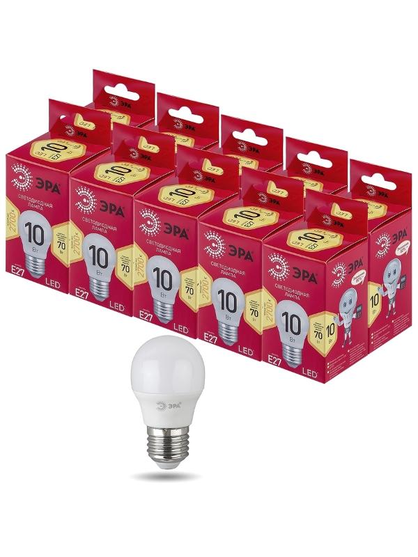Лампа светодиодная RED LINE LED P45-10W-827-E27 R E27 / Е27 10 Вт шар теплый белый свет | Б0050698 | ЭРА — миниатюра 3