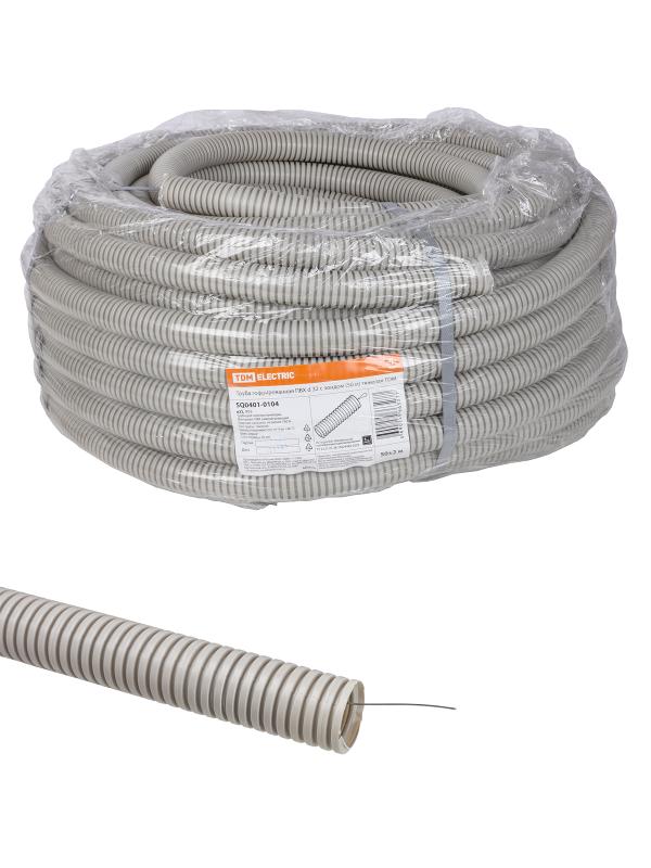 Труба гофрированная ПВХ d 32 с зондом (50 м) тяжелая | SQ0401-0104 | TDM — TDM ELECTRIC