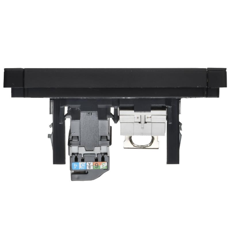 FORTE&PIANO Розетка двойная RJ11+RJ45 кат.5E FP135M черный  | FP-KT20-O-1-M-K02 | IEK — миниатюра 5