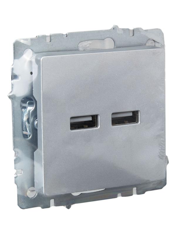 BRITE Розетка USB A+A 3,1А РЮ10-1-БрА алюминий | BR-U21-D31-K47 | IEK — миниатюра 6