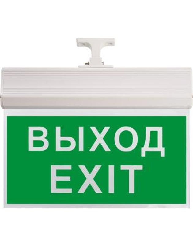 Светильник аварийно-эвакуационный EL60 10 LED аккум.светильник AC/DC зеленый 260*245*35 мм, белый, Выход | 41438 | Feron — Feron