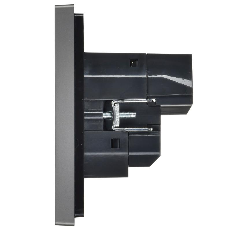 FORTE&PIANO Розетка с заземлением, со шторками в/к 16А USB A+C 18Вт FP547 сталь | FP-R14-16-U22-018-K46 | IEK — миниатюра 3