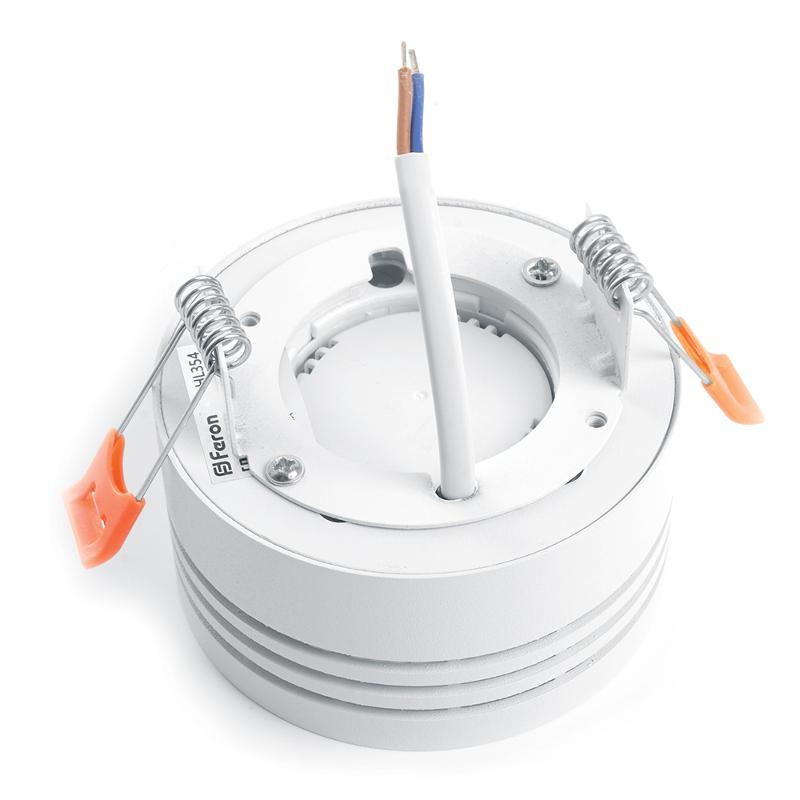 Светильник потолочный под лампу макс 12W, 230V, GX53, белый, HL354 | 41505 | FERON — миниатюра 4